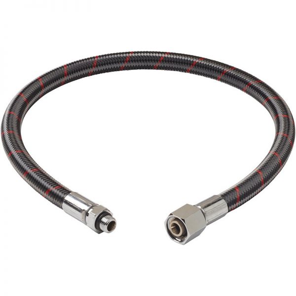 A black and red OMS BY MIFLEX HIGH FLEXIBLE INFLATOR HOSE 36" (90 CM).