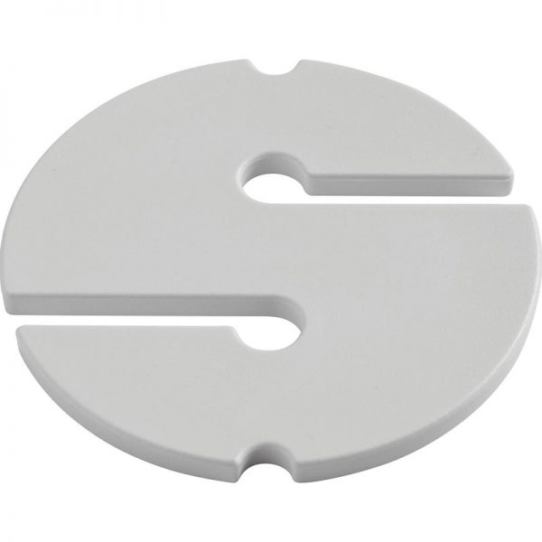 A LINE ARROW, WHITE (12 PIECES) plastic plate with a hole in the middle.