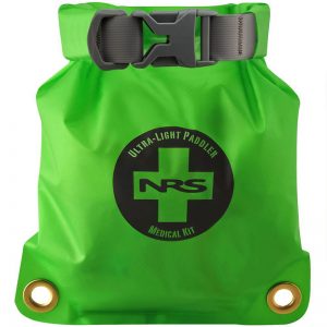 A green bag with the NRS Paddler Medical Kit logo on it.