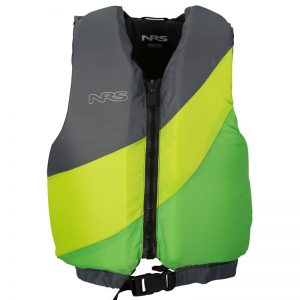 The nss life jacket is green and grey.