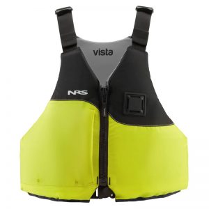 A yellow and black life jacket.