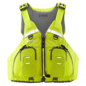 A yellow life jacket on a white background.