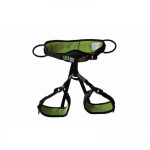 A black and green Heightec® Nexus Full Body Harness on a white background.