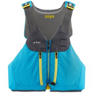 The zoya flx life jacket is blue and yellow.