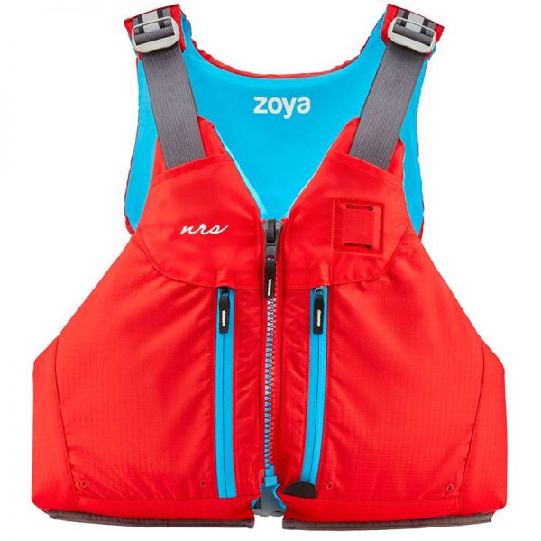 A red and blue life jacket.