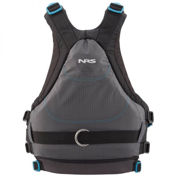 The nss women's life jacket is grey and blue.