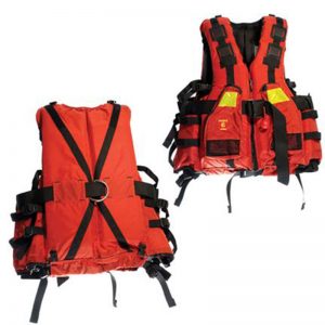 Two life jackets on a white background.