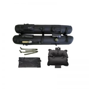 A Skedco HMH Sked Rescue System w/strap kit with several tools and accessories.