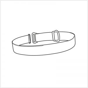 A black and white image of a belt