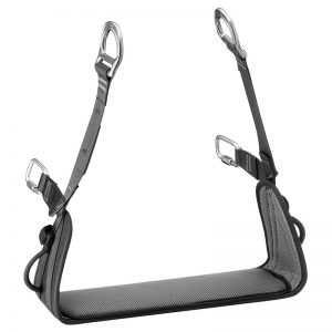 A black VOLT® international version harness with two straps attached to it.