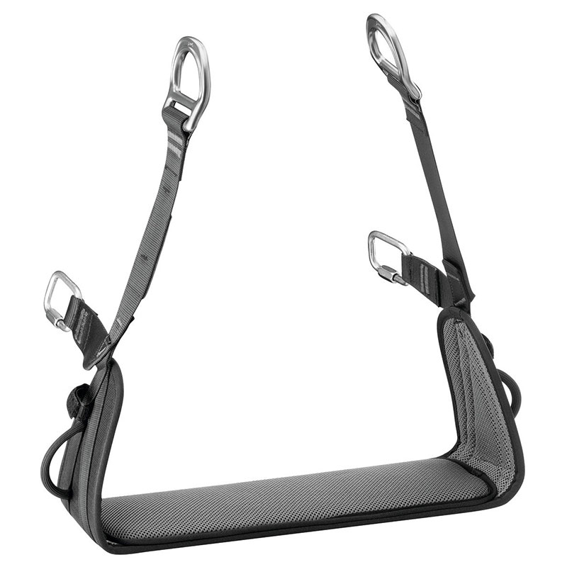 A black VOLT® international version harness with two straps attached to it.