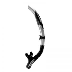 A Sphera Black/Black scuba snorkel on a white background.
