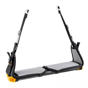 A black and yellow VOLT® international version bike rack on a white background.