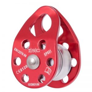 A red Climbing Technology Rollnlock with a metal handle.