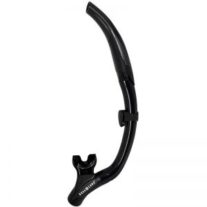A Sphera Black/Black snorkel with a handle on it.