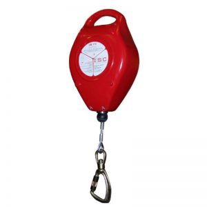A red Alpine Brake Tube hanging from a hook on a white background.