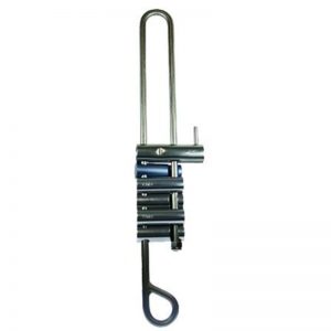 A Rack Frame Straight Eye, 6 Bar Capacity holder with a hook attached to it.