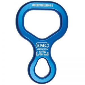 A blue Rack Frame Straight Eye, 6 Bar Capacity mountaineering carabiner on a white background.