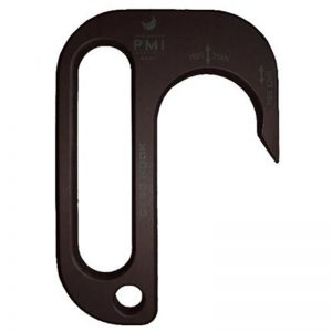 A black PMI® General Use Anchor Sling Steel D-ring on both ends with a hole in it.