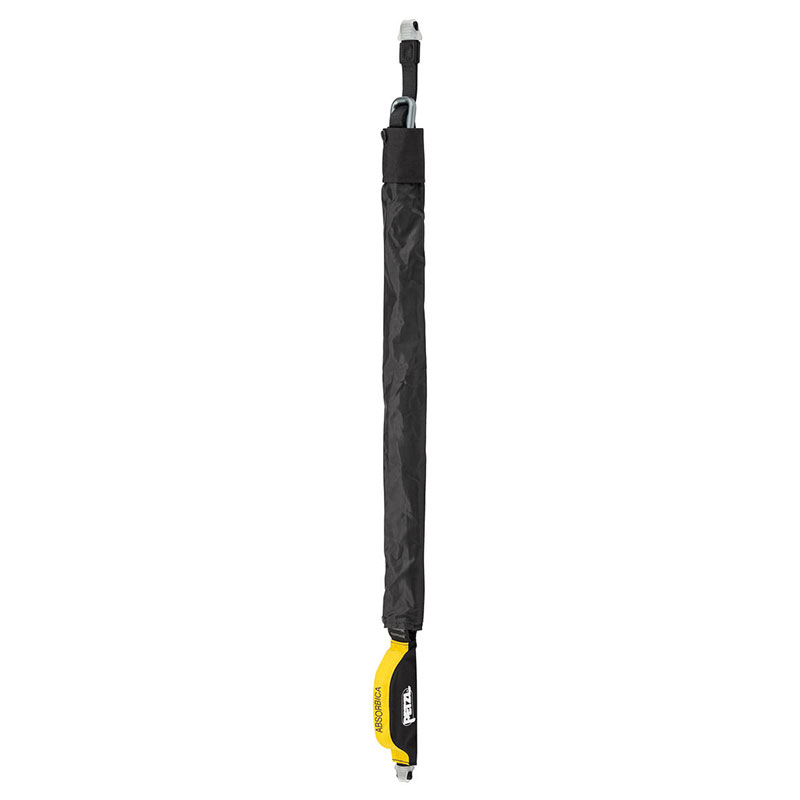 A black and yellow umbrella on a white background.