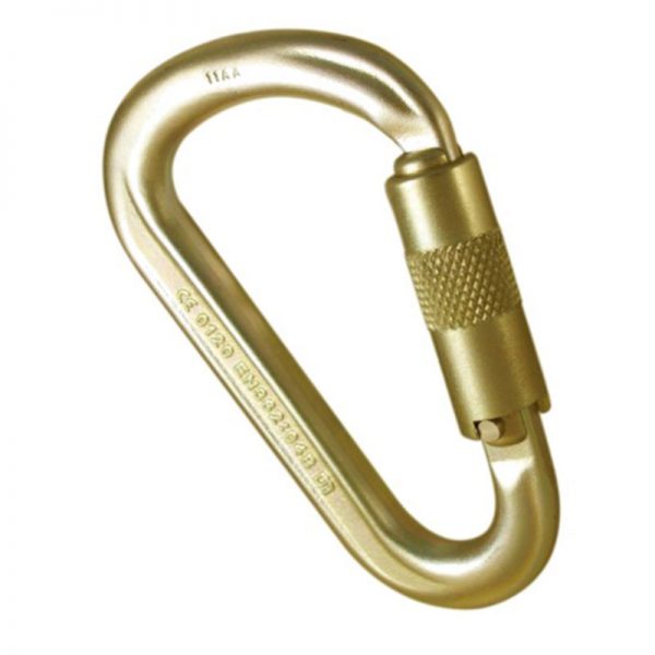An ISC Aluminum Wizard Karabiner Screwgate on a white background.