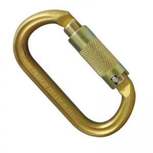An ISC Offset Oval Steel Keylock Karabiner Supersafe with a metal handle.