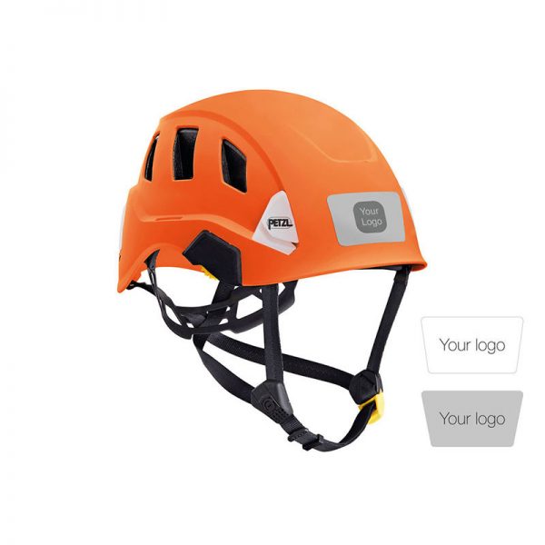 A STRATO® CUSTOM helmet with straps.
