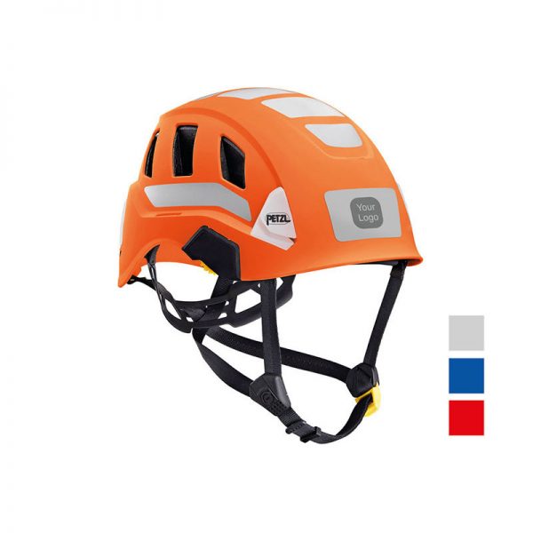 An STRATO® CUSTOM helmet with straps.