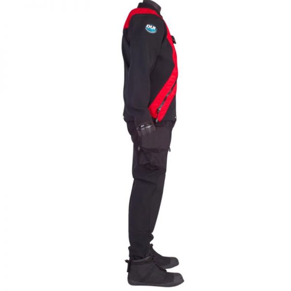The back view of a man in a CF200X DRYSUIT.