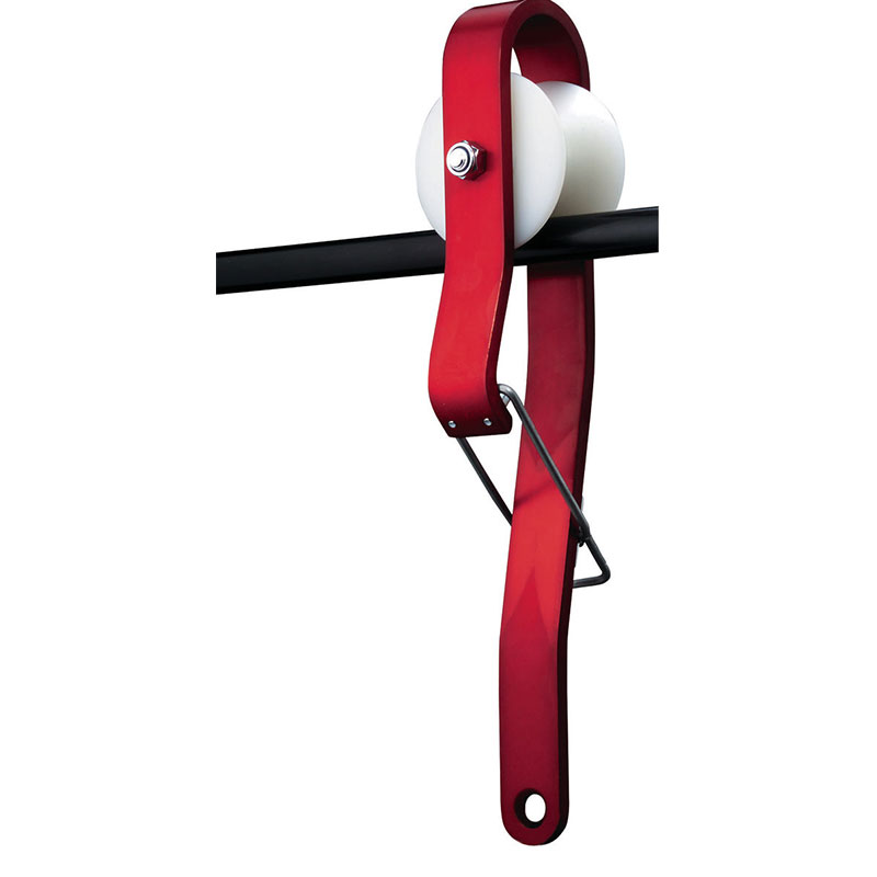 A red ROLLCAB with a black handle on a white background.