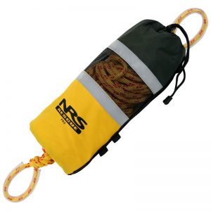 A yellow bag with a rope attached to it.