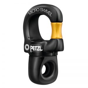 A black and gold MICRO SWIVEL with the word petz on it.