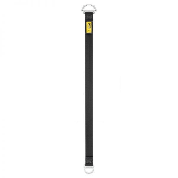 A black ANNEAU strap with a yellow handle on a white background.
