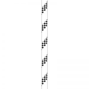 An AXIS 11 mm CUSTOM checkered flag on a white background.