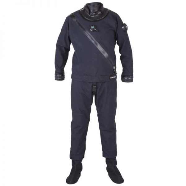 A black CF200X Drysuit with a zipper on the back.