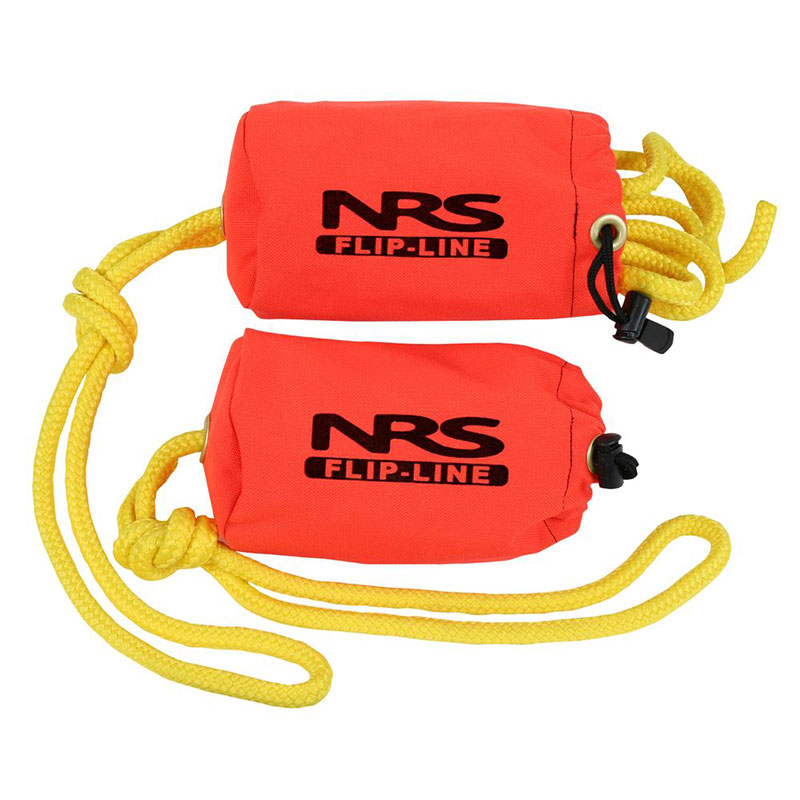 Two orange ropes with the word nrs on them.