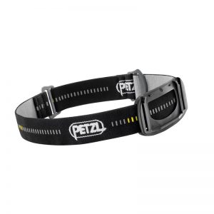 A black and yellow PIXA® headband with a yellow buckle.