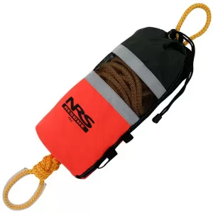 A NRS NFPA Rope Rescue Throw Bag with a rope attached to it.
