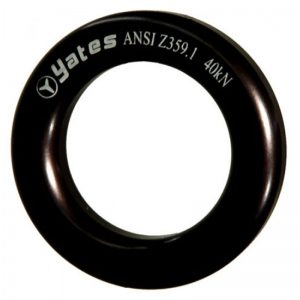A black ring with the word yates on it.