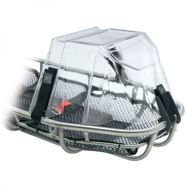 An ENTRY-EASE basket with a clear cover on it.