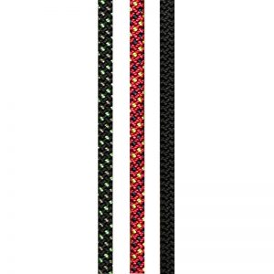 Four different 2mm x 100' colored ropes with a red, green, and black pattern.
