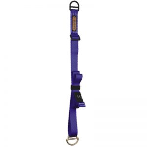 A purple strap with a 2-10 FT. EXTRA HD ANCHOR RUNNER buckle.