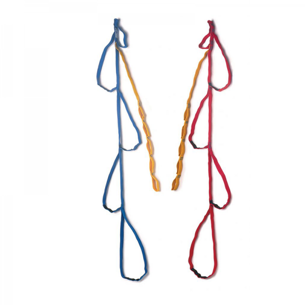 A pair of KIT, ROPE RESCUE TEAM MPD RIGGING ropes hanging on a white background.