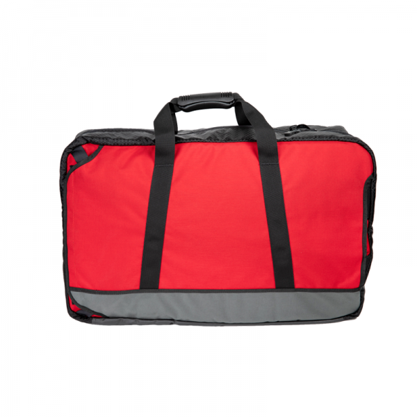 A TRUCK CACHE, RED, CMC duffel bag on a white background.