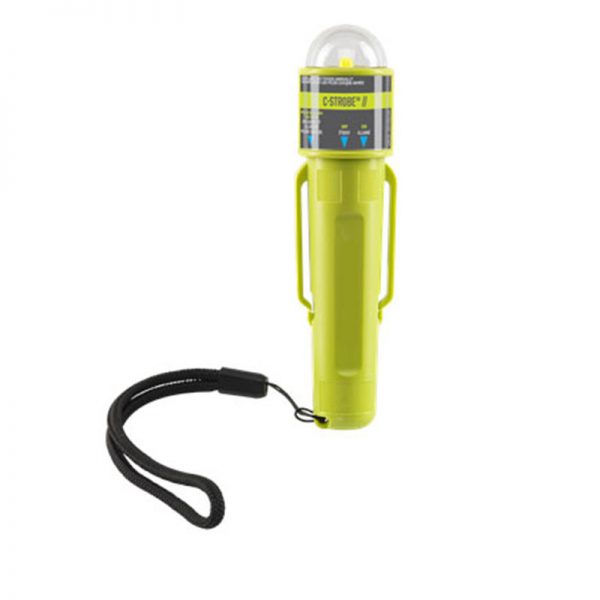A yellow flashlight with a lanyard attached to it.