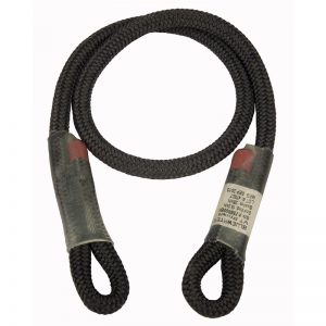 A black 8MM VT Prusik - Black rope with a red handle.