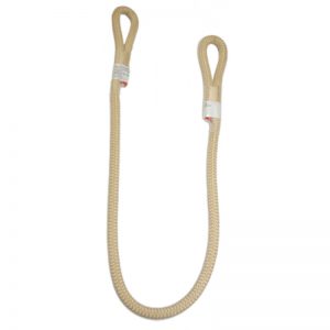A beige rope with a hook attached to it.