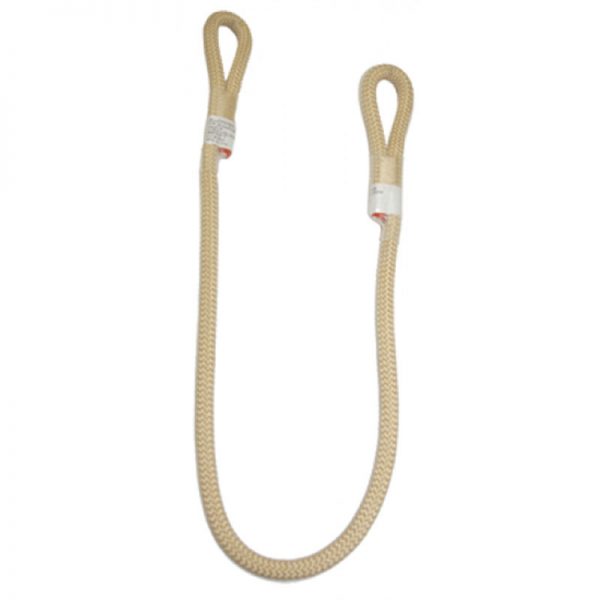 A beige rope with a hook attached to it.