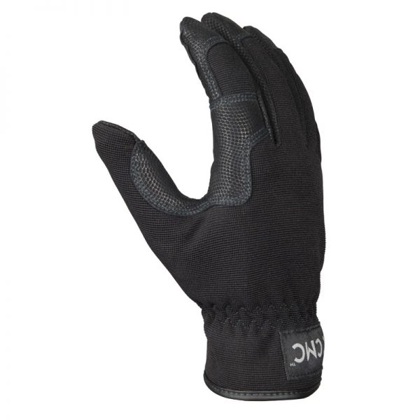 A pair of RAPPEL GLOVES with the word nc on them.