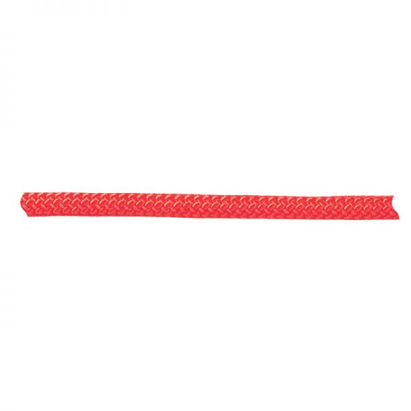 A red ROPE cord on a white background.